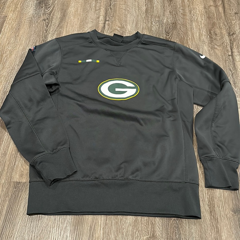 NFL Green Bay Packers Black Crewneck Sweatshirt with Team Logo